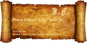 Maczinger Cézár névjegykártya